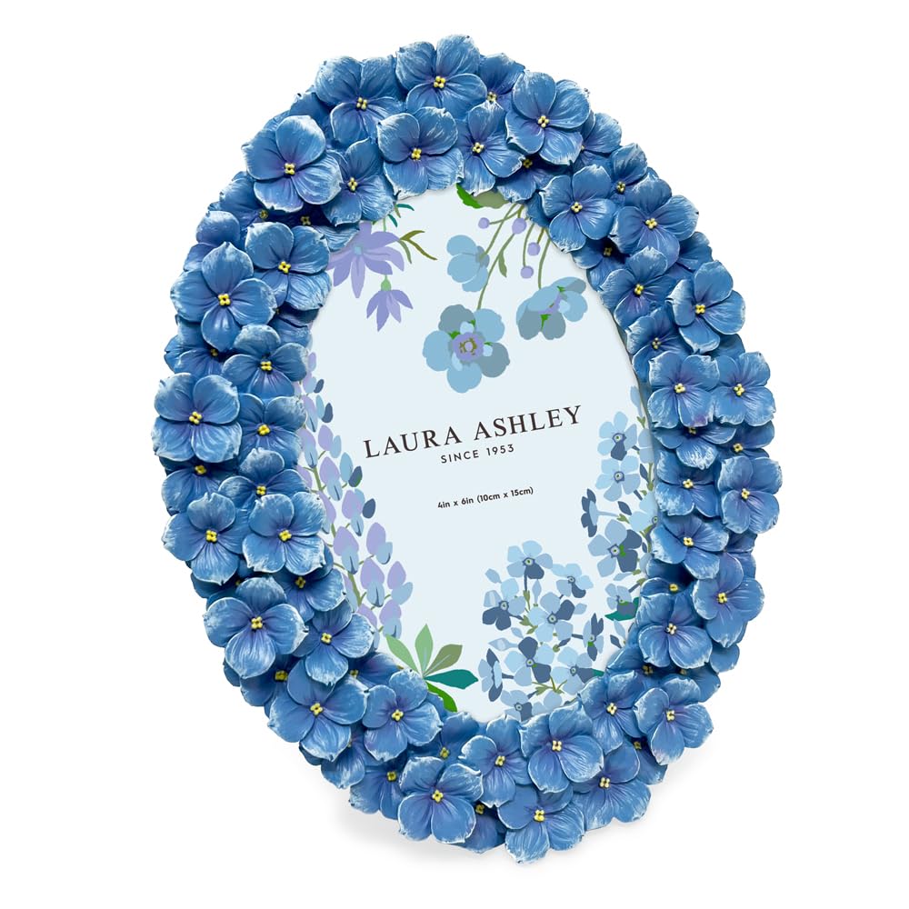 Amazon.com - Laura Ashley 4x6 Blue Hydrangea Flower Textured Hand